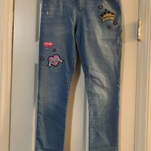 Children’s Place Girls Embellished Blue Jeans Size 12